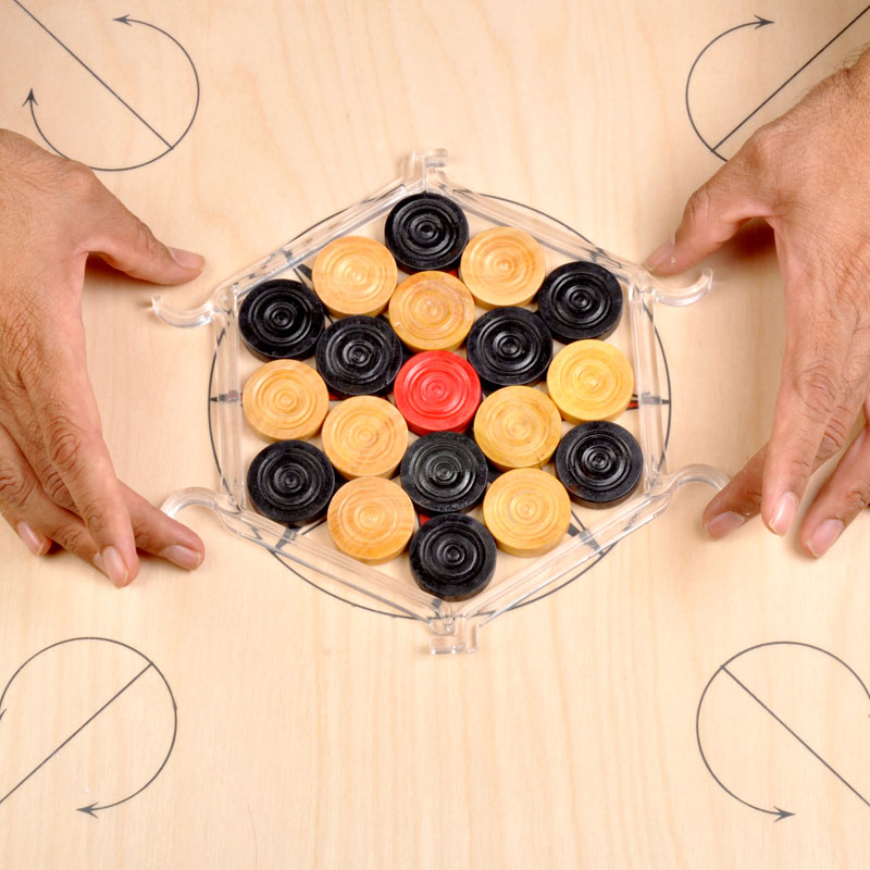 Precise Carrom Coin Settler